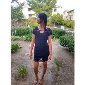 BCBG MaxAzria | Lalinda crocheted black dress NWT